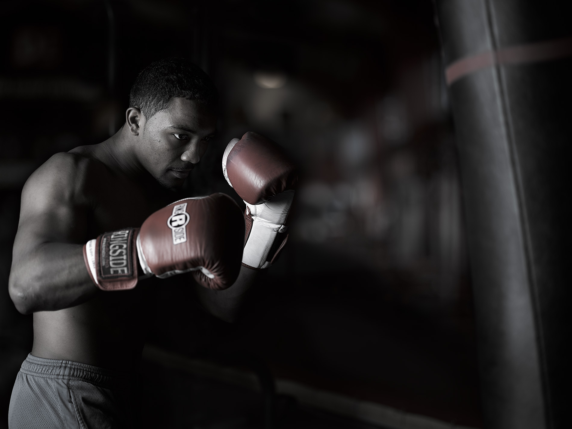 Portrait of a boxer by commercial lifestyle photographer Travis Neely